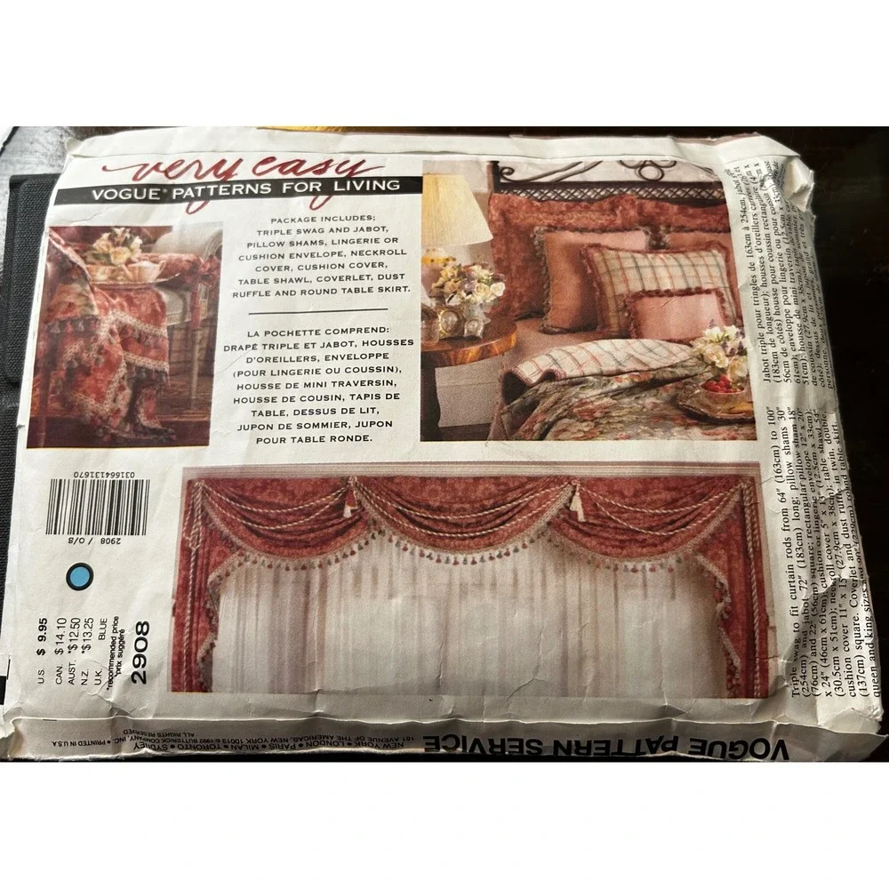 Vogue Patterns 2908 Designed by Dede Winkler Home Decor‎ Curtains & Bedding
